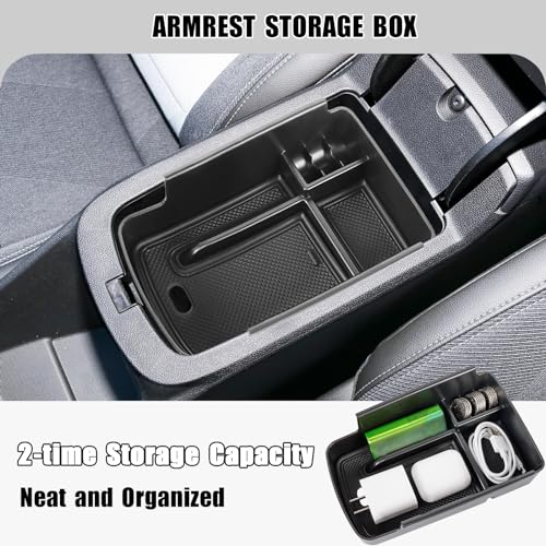 Image of Center Console Organizer Compatible with 2024 2025 2026 Chevy Trax Armrest Storage Box and Center Console Middle Storage Tray Insert Secondary Interior Accessories