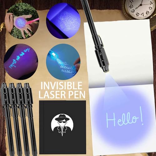 YOUYIKE Detektiv Set Kinder 56 Teile, Detektiv Geburtstag Mitgebsel mit UV Stift, Notizbuch, Lupe, Agentenbrille, Detektivausweis, Einladung, Umschlag & Aufkleber - für Detektiv Spion Rollenspiel