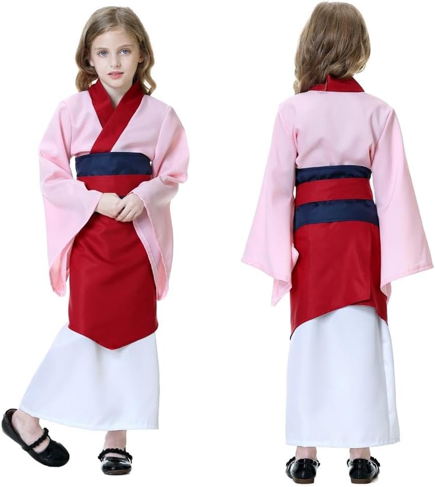 Dressy Daisy Girls Princess Warrior Costume Hanfu Chinese Heroine Dress Up Halloween Party Outfit