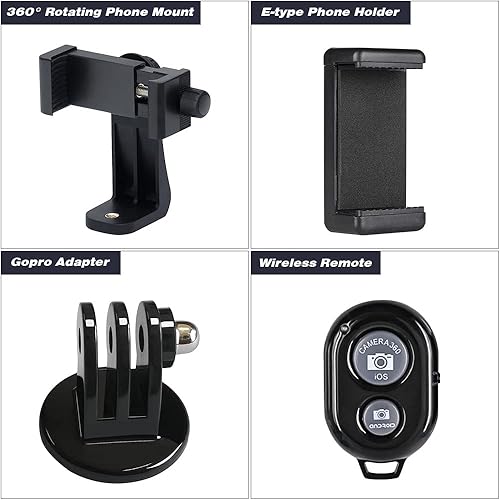 Miniatura 8 de Trípode de teléfono de 67" (170cm) y soporte para cámara, trípodes portátiles ligeros para cámara, soporte de trípode extensible (23.2 in a 66.9