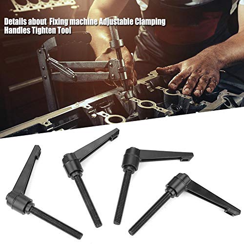 Image of Oumefar Carbon Steel Zinc Alloy Adjustable Handle Knob, Heavy Duty Machine Handle with M10 Male Thread (80mm), Adjustable Position Height Fixing for CNC Welding Woodworking Machinery (4-Pack)