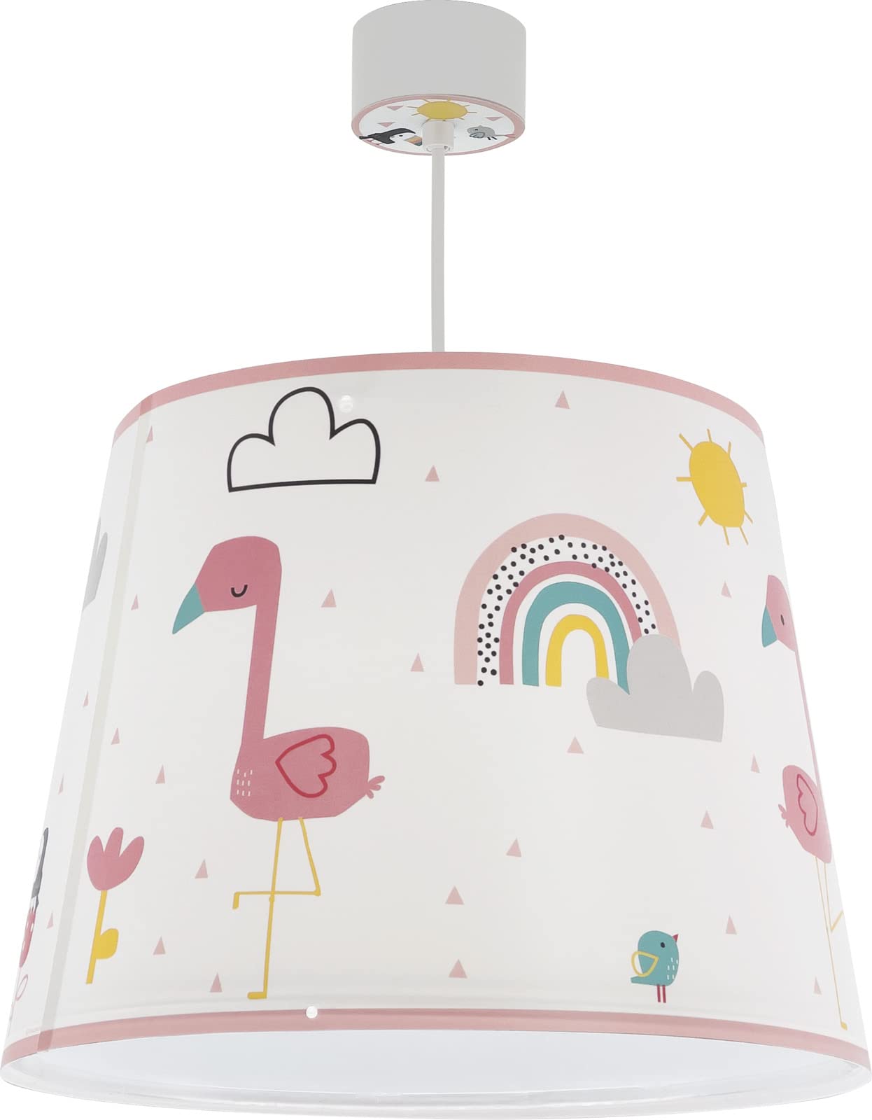 Dalber Lámpara Infantil De Techo Flamingo Flamenco (82462) Animales Arcoiris Rosa, E27, 82462