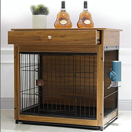 Hundebox Mit 3 Schubladen 136x85x56cm - Weiße Hundehütte Mit Sicherheitsschloss