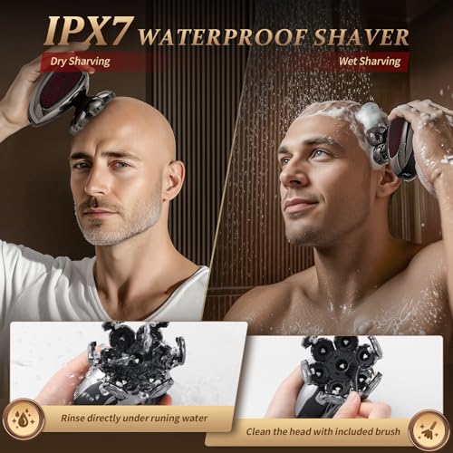 Image of Head Shavers for Bald Men, Professional 5-in-1 Electric Head Shaver Grooming Kit, 7D Floating Wet & Dry Electric Razor for Bald Heads with LED Smart Display & Type-C Charging for Hair /Face /Beard
