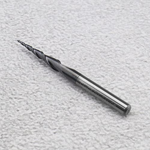 Image of ECSiNG Tapered Ball Nose End Mill with 0.25mm Ball Nose Solid Tungsten Carbide 2 Flutes TiAIN Coated CNC Engraving Tool 1 /8 Inch Shank for CNC Machining Centers