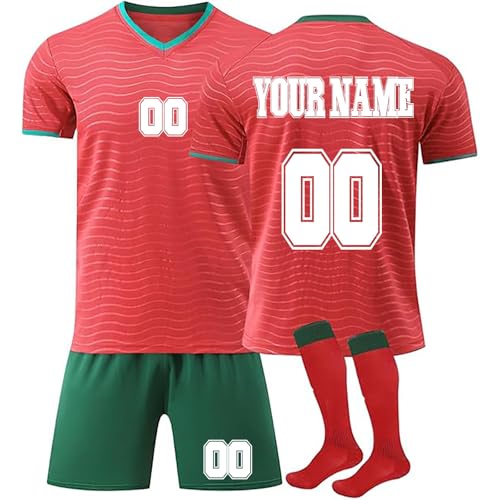 Regalos De Fútbol Kit Personalised De Camiseta De Fútbol Con Número Y Nombre Camisetas De Entrenamiento De Ropa Activa Pantalones Cortos Y Calcetines Camiseta Personalizada Para Fans De Fútbol(1)