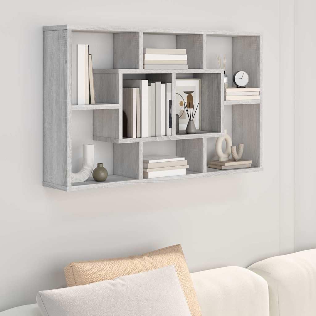 Sonoma - Estantería de pared (85 x 16 x 52,5 cm, madera con 8