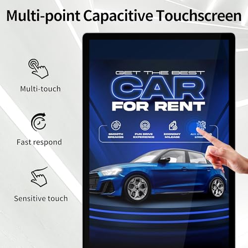 Image of 65 Inch Capacitive Touchscreen Digital Signage, 4K UHD Indoor Floor Standing Advertising Display Commercial LCD Monitor Interactive Kiosk with USB /HDMI-in, Android 11 (4+64GB)