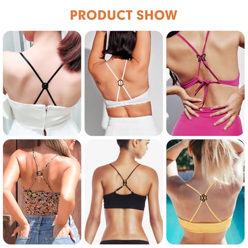 Bra Clips to Make Racerback - 12Pcs Bra Strap Clips for Racerback Clear Bra Strap Holders for Slipping Woman Girl Accessories, Black4