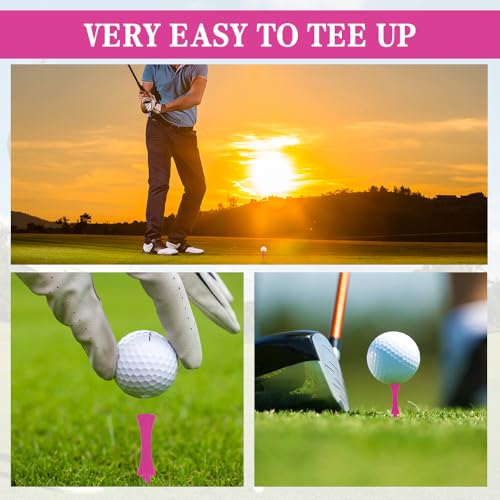 loacuony 100 Pcs 60Mm Golf Tees,Golf Tees Plastic,Pink Castle Golf Tees,Golf Tee,Winter Golf Tees,Pink Tees Golf,Cobra Golf,Driving Range Tees,Pink Castle Tees,Pink Golf Tees Plastic,Golf Tees Castle - Image 4