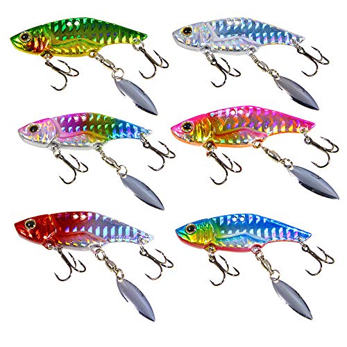 Spinner Angelköder Jig Spinner Set Chatterbait Kunstköder Crankbait Spinnerbait |Spinner Jig Bait Bleikopfspinner Zielfisch Barsch, Forelle, Hecht, Zander, Wels Rostfreie Haken