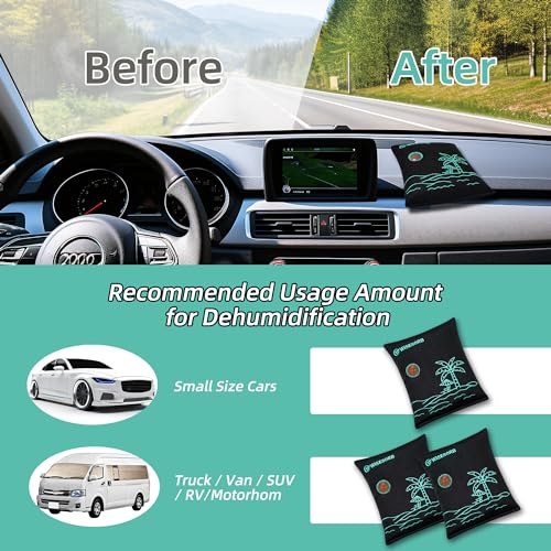 Image of Wisesorb 500g x 2pcs Rechargeable Desiccant Packs, Reusable Car Dehumidifier, Microwave Reactivated Silica Gel Packets Moisture Absorber with Color Indicating for Safe Closet Basement Garage