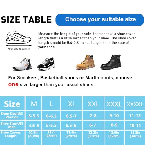 Image of Waterproof Shoe Covers for Rain & Snow, Non-Slip Reusable Overshoes with Zipper - Durable Shoe Protectors for Hiking, Cycling, Outdoor Activities,Rain Boots for Men, Women & Kids