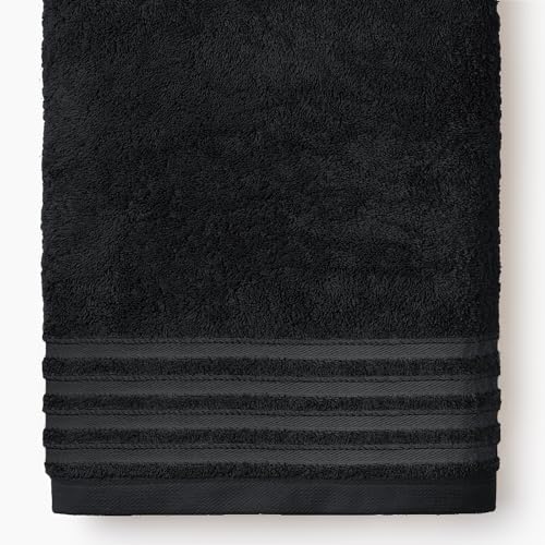 Sedalinne - Toalla de baño Lisa - Formato Sábana 100x150cm - 100% algodón Peinado - Altamente Absorbente - gramaje 500 gr - Secado rápido y Tacto Suave - Color Negro