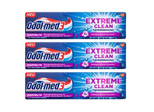 3x Odol-med 3 Extreme Clean Tiefenreinigung Zahnpasta 75 ml