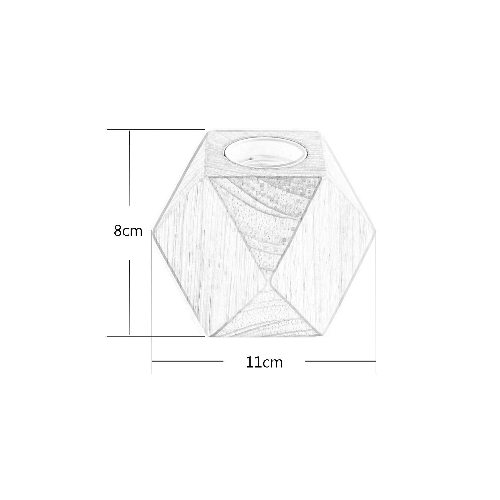 2 uds.Lámpara de mesa pequeña Lámpara de noche con base de madera de diamante junto a la lámpara, E27 60W Perfecta para dormitorio, salón u oficina (sin bombilla)