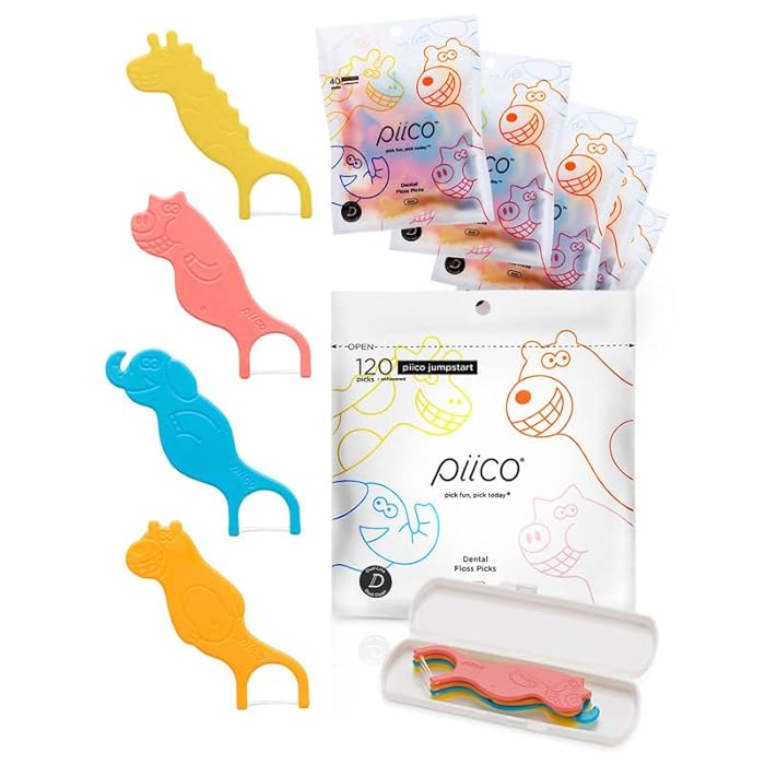 Buy Piico Dental Floss Picks, Dual Line Unflavored Kids Flossers