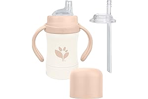 Sprout Ware Sip & Straw 6oz 6 Month+ Plant-Plastic Platinum-Cured Silicone Dishwasher...