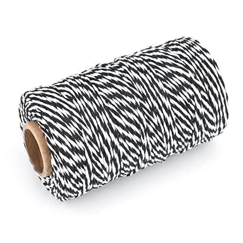 Image of G2PLUS 656 Feet White and Black String,2MM Cotton Twine for Crafts & Wrap