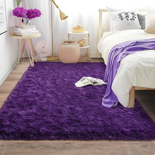 BSGIFT Tapis Poil Long Moelleux 120x160 | Tapis Salon Chambre Antidérapant | Doux et Confortable |...