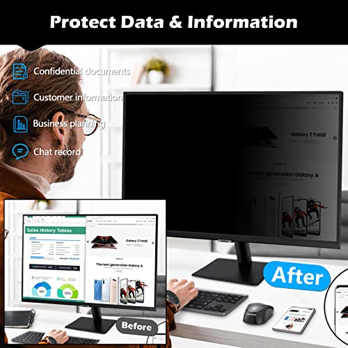 Image of FILMEXT 2 Pack 23.8 inch Computer Privacy Screen Filter | Monitor Privacy Screen 23.8 inch for 16:9 All-in-One Desktop /Frameless PC,Computer Bubble Free Anti-Spy Blue Light Filter