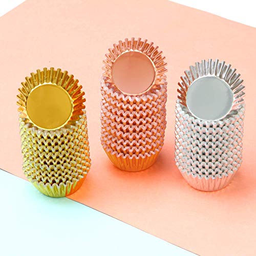 Elcoho EH0248 600 Pieces 1.25 Inch Mini Foil Metallic Cupcake Liners Muffin Paper Cases Baking Cups thumb #5