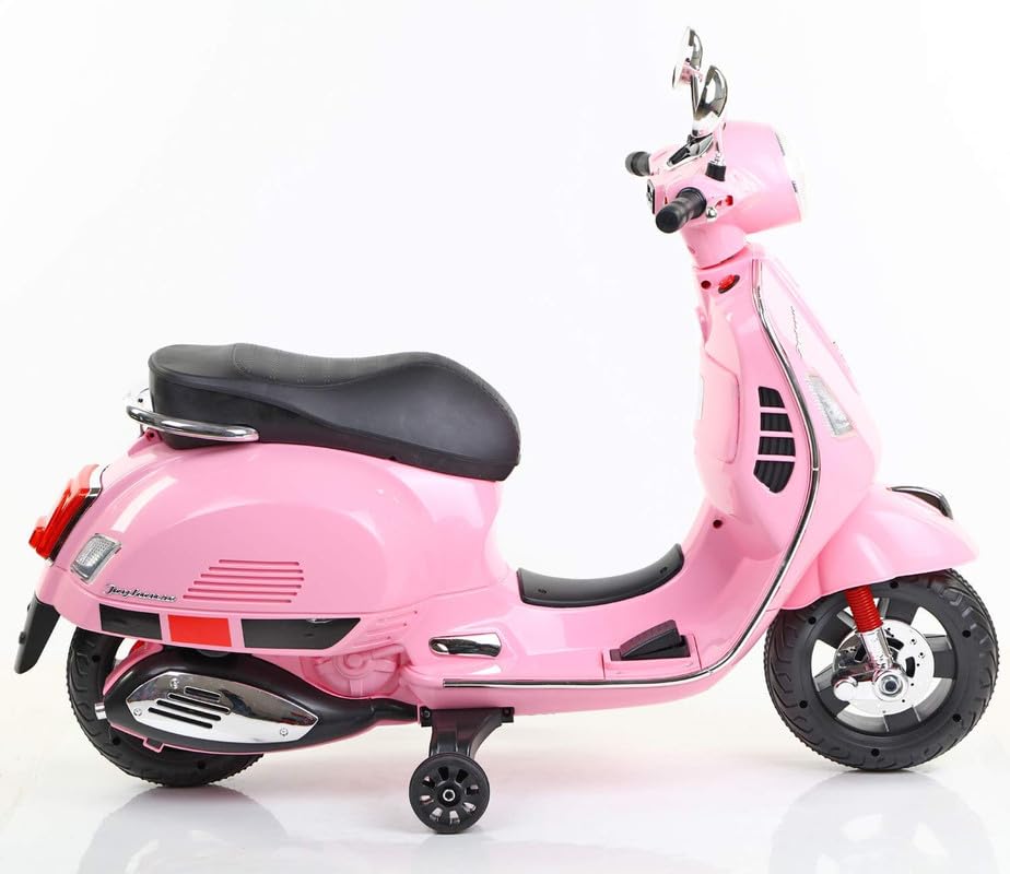 Image of Electric Ride-On Scooter for Kids Ages 2 to 4, Powered by 12V Rechargeable Battery with Foot Accelerator-Pink