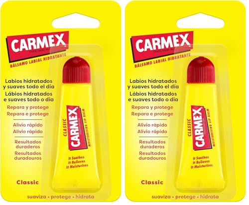 Carmex Bálsamo Labial, Tubo Clásico, 10g (Paquete de 2)