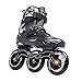 Wenjun, pattini in linea da corsa, ad alte prestazioni, pattini a rotelle per uomo, fitness a 3 ruote per adulti e giovani all'aperto (colore nero, taglia: EU 44/US 11/UK 10/JP 27cm)