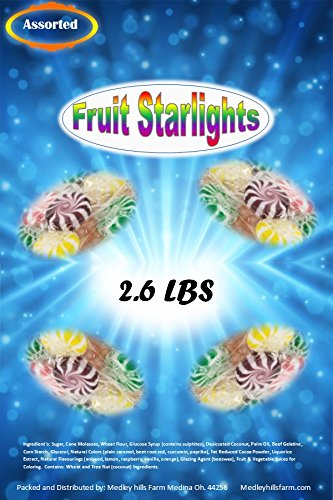 Assorted Fruit Starlights, 2.6 Lbs Individually Wrapped Hard Candy
