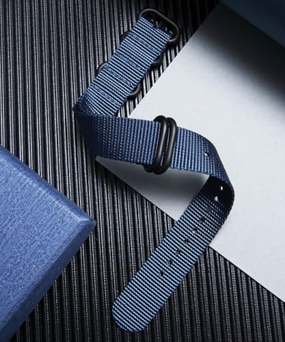 Image of BINLUN Premium Ballistic Nylon Watch Strap, Heavy Duty 5-Ring Replacement Watch Band with Stainless Steel Buckle, Durable & Comfortable Sport Band for Men Women, Fits 18-24mm