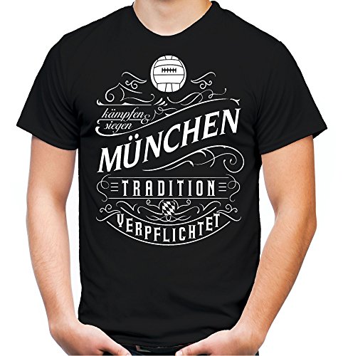 Mein Leben München Männer und Herren T-Shirt | Fussball Ultras Geschenk | M1 Front (M Schwarz)
