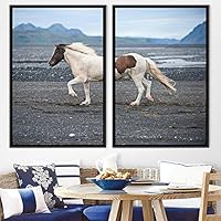 2 Piece Framed Canvas Wall Art Horse Canvas Prints Home Artwork Decoration for Living Room,Bedroom - 16