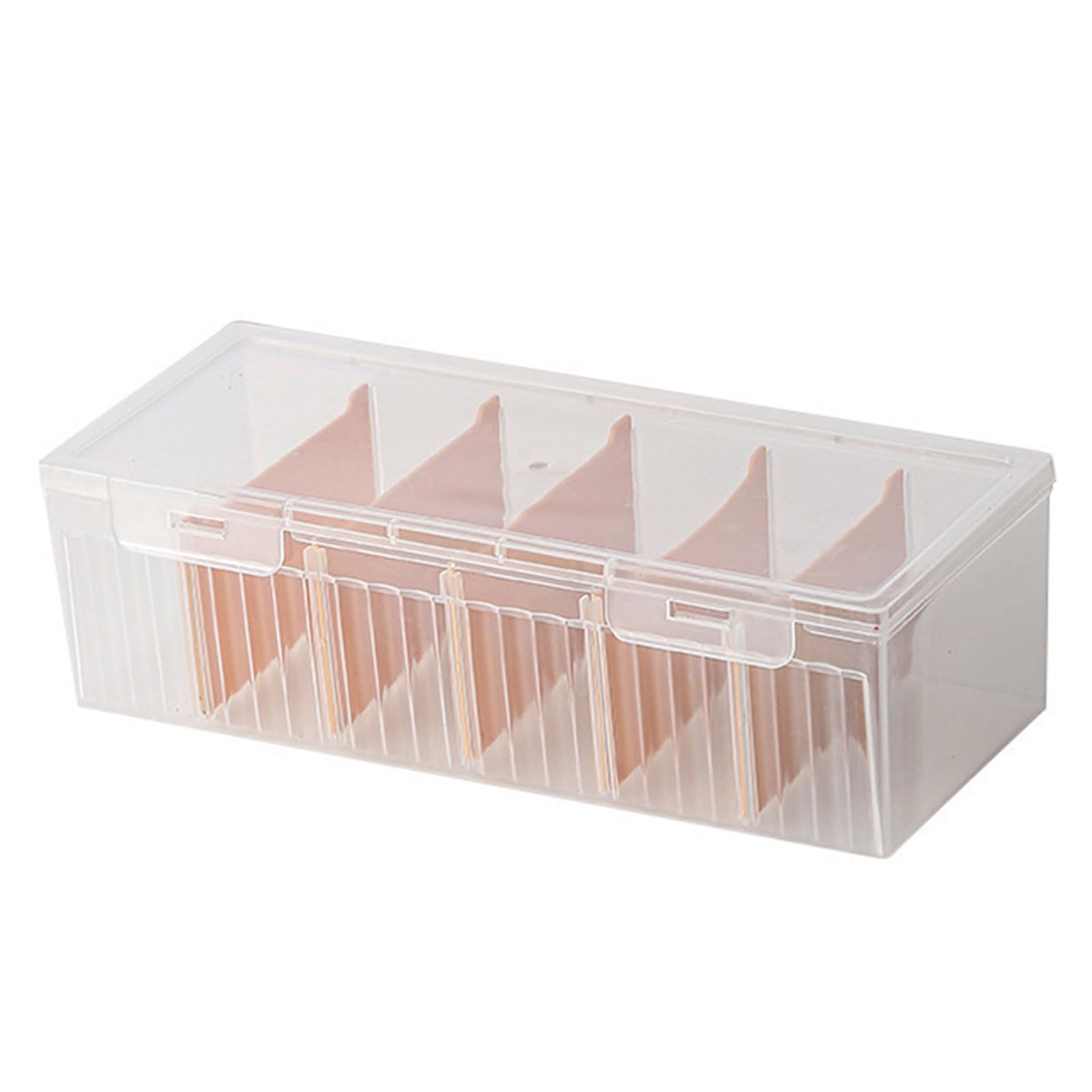 Piceioep Desk Storage Container for Cards with Clear Design Cover and Adjustable Compartments Holding Flashcards Business Cards Card Box