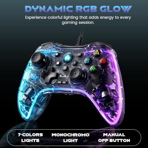 Image of PunnkFunnk Gaming Controller Lite Wireless Bluetooth Gamepad for Android, iOS, PC & Smart TV with Turbo Function, Ergonomic Grip, Rechargeable Battery (X1 Pro Wired)