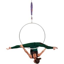 Aerial Lyra Hoop Set, 85CM/33.5Inch Stainless Steel Aerial Ring Hoop, Professional Single Point Aerial Hoop Equipment for Yoga Home, Exercise, Performance, 25mm Thickness