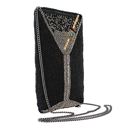 Mary Frances Make It Dirty Beaded Crossbody Cell Phone Bag Clutch Martini-Themed Evening Purse, Multicolor3
