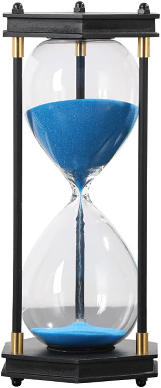 Hourglass Timer, 30-Minute Wooden Hourglass – Large Decorative Sand Timer for Desk, Home, Office(Ocean Blue)