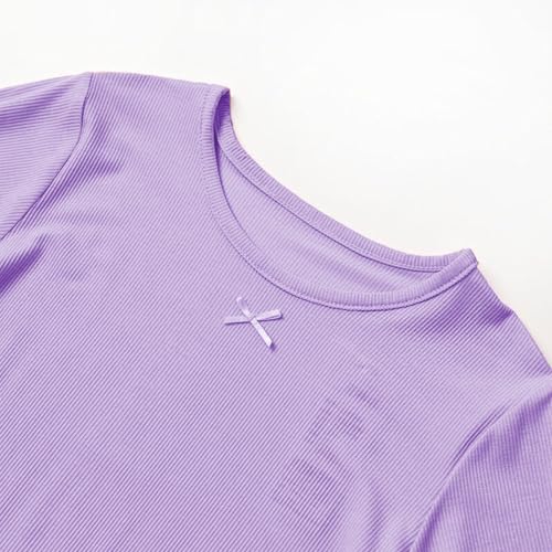 Girls Solid 𝐏a𝐣amas Set Ribbed Short Sleeve Ruffle 𝐒lee𝐩wear & Long Pants Soft Cotton 𝐋oun𝐠ewear Toddler 𝐍𝐢ghtwear3