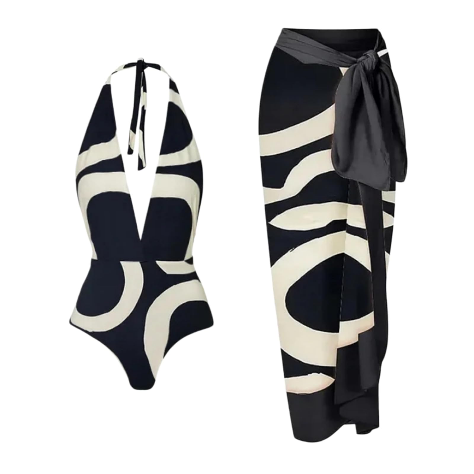 Conjunto Bikini Mujer Push Up Mujeres Set Hombro Único Cintura Alta Color Bloque Traje De Baño Ropa Playa Femenino-Bikini 1-m