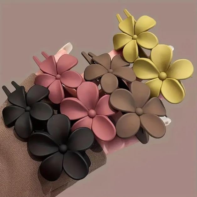 Juda Hair Clips/Big Flower Bow, Matte Floral Hair Accessories for Long Thick Hair, Back Clip for Girls, Hair Clips with Flowers, Hair Clips with
