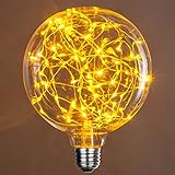 LEDimagine Fairy String Light - LED Globe Light Bulb, Gold, G125 Globe, E26 Base -  Wintergreen Lighting