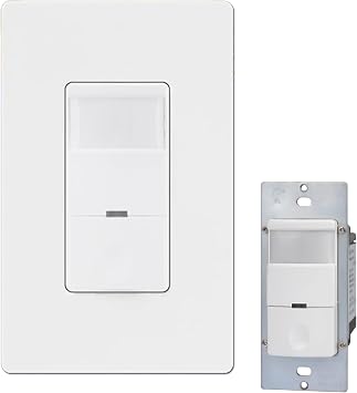 Motion Sensor Light Switch - 120-277V Wall Switch Sensor, Occupancy and Vacancy Sensor for Bathroom, Garage, Laundry Room, Closet, Works with Any Bulb, Single-Pole,
