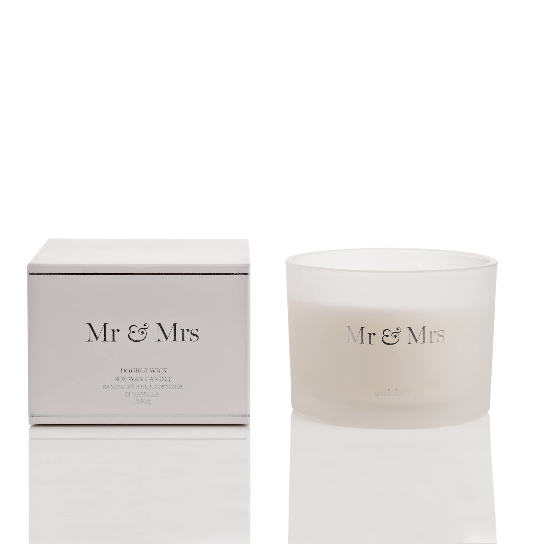 Amore Double Wick Candle 330g - Mr & Mrs