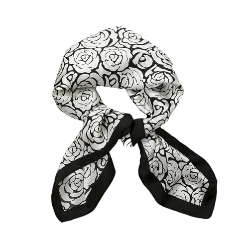 CYian Silk Feeling Head Scarf Fashion Square Neck Scarf for Women Lightweight Hair Bandanas Scarf for Handbags Hair Scarves