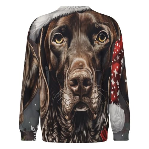 Mens Crewneck Sweater Christmas Dog Crew Neck Sweater Long Sleeve Pullover Sweaters4