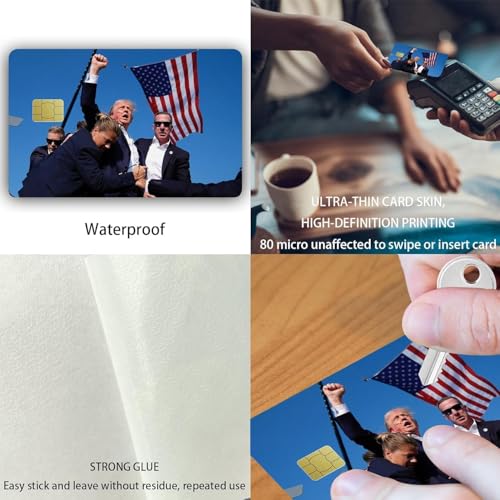 5PCS Donald Trump Rally Attack 2025 Credit Card Skin,Trump Debit Card Skin Cover4