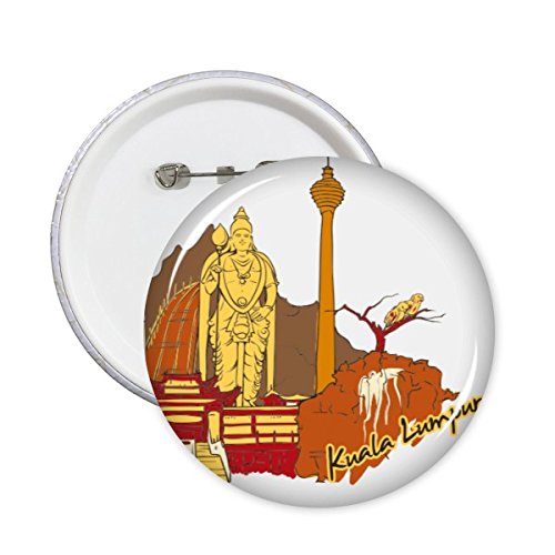 Badge Kuala Lumpur M broche décorative ronde motif voyage pour veste textile
