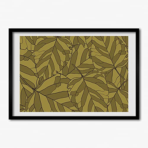 Cadre en bois moderne Tulup 70x50 cm avec affiche feuilles style peinture de haute qualité
