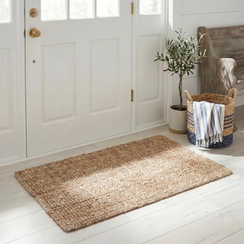 SAFAVIEH Natural Fiber Collection Area Rug - 26 x 4 Natural Brown Handmade Jute Farmhouse Style Chunky Textured Thick Pile (NF447A)
